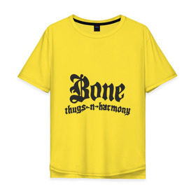 Мужская футболка хлопок Oversize с принтом Bone Thugs-n-Harmony в Екатеринбурге, 100% хлопок | свободный крой, круглый ворот, “спинка” длиннее передней части | 