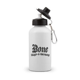 Бутылка спортивная с принтом Bone Thugs-n-Harmony в Екатеринбурге, металл | емкость — 500 мл, в комплекте две пластиковые крышки и карабин для крепления | 