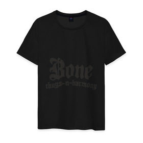 Мужская футболка хлопок с принтом Bone Thugs-n-Harmony в Екатеринбурге, 100% хлопок | прямой крой, круглый вырез горловины, длина до линии бедер, слегка спущенное плечо. | 