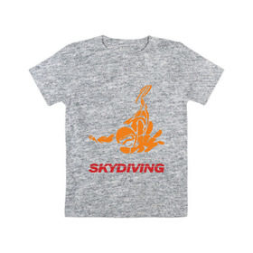 Детская футболка хлопок с принтом Skydiving (2) в Екатеринбурге, 100% хлопок | круглый вырез горловины, полуприлегающий силуэт, длина до линии бедер | Тематика изображения на принте: skydiving | авиационный спорт | парашют | парашютизм | свободное падение | скайдайвинг