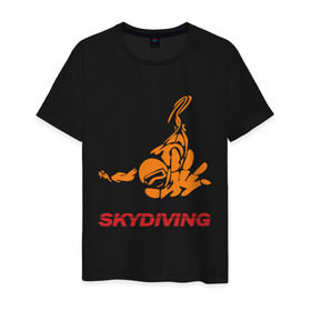 Мужская футболка хлопок с принтом Skydiving (2) в Екатеринбурге, 100% хлопок | прямой крой, круглый вырез горловины, длина до линии бедер, слегка спущенное плечо. | skydiving | авиационный спорт | парашют | парашютизм | свободное падение | скайдайвинг