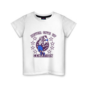 Детская футболка хлопок с принтом WWE John Cena  Never Give Up  (2) в Екатеринбурге, 100% хлопок | круглый вырез горловины, полуприлегающий силуэт, длина до линии бедер | wwe | бои без правил | джон сина