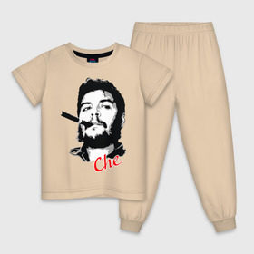 Детская пижама хлопок с принтом Че Гевара с сигарой в Екатеринбурге, 100% хлопок |  брюки и футболка прямого кроя, без карманов, на брюках мягкая резинка на поясе и по низу штанин
 | Тематика изображения на принте: che | guevara | гевара | куба | личность | революция | че