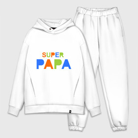 Мужской костюм хлопок OVERSIZE с принтом Super papa в Екатеринбурге,  |  | super papa | отец | папа | подарок папе | супер папа