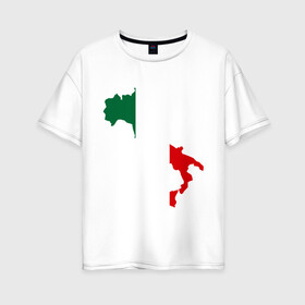 Женская футболка хлопок Oversize с принтом Италия (Italy) в Екатеринбурге, 100% хлопок | свободный крой, круглый ворот, спущенный рукав, длина до линии бедер
 | italy | государство | европа | европейский | италия | карта | рим | флаг