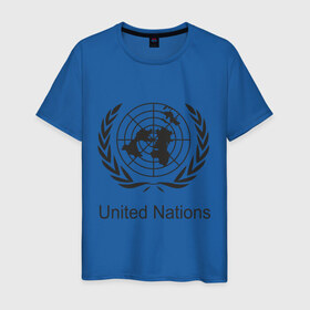 Мужская футболка хлопок с принтом United Nation в Екатеринбурге, 100% хлопок | прямой крой, круглый вырез горловины, длина до линии бедер, слегка спущенное плечо. | nation | united | люди | мир | народ | нация | объединенная