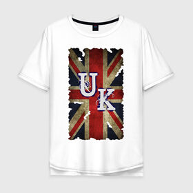 Мужская футболка хлопок Oversize с принтом United Kingdom в Екатеринбурге, 100% хлопок | свободный крой, круглый ворот, “спинка” длиннее передней части | britain | great | great britain | kingdom | uk | united | united kingdom | united kingdombritan | англия | британия | великобритания | королевство