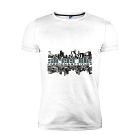 Мужская футболка премиум с принтом Street life в Екатеринбурге, 92% хлопок, 8% лайкра | приталенный силуэт, круглый вырез ворота, длина до линии бедра, короткий рукав | street life | urban style | уличная жизнь | уличный стиль | урбан стайл