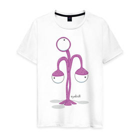 Мужская футболка хлопок с принтом Пришелец - Ebb в Екатеринбурге, 100% хлопок | прямой крой, круглый вырез горловины, длина до линии бедер, слегка спущенное плечо. | инопланетянин | летающая тарелка | монстр | нло | пришелец | пришельцы | чудище