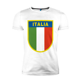 Мужская футболка премиум с принтом Италия в Екатеринбурге, 92% хлопок, 8% лайкра | приталенный силуэт, круглый вырез ворота, длина до линии бедра, короткий рукав | государство | европа | европейский | италия | флаг