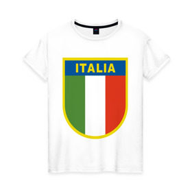 Женская футболка хлопок с принтом Италия в Екатеринбурге, 100% хлопок | прямой крой, круглый вырез горловины, длина до линии бедер, слегка спущенное плечо | государство | европа | европейский | италия | флаг
