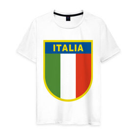 Мужская футболка хлопок с принтом Италия в Екатеринбурге, 100% хлопок | прямой крой, круглый вырез горловины, длина до линии бедер, слегка спущенное плечо. | государство | европа | европейский | италия | флаг