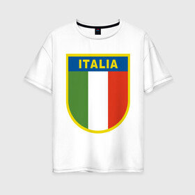 Женская футболка хлопок Oversize с принтом Италия в Екатеринбурге, 100% хлопок | свободный крой, круглый ворот, спущенный рукав, длина до линии бедер
 | государство | европа | европейский | италия | флаг
