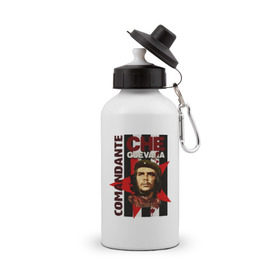 Бутылка спортивная с принтом Che Guevara (4) в Екатеринбурге, металл | емкость — 500 мл, в комплекте две пластиковые крышки и карабин для крепления | че гевара