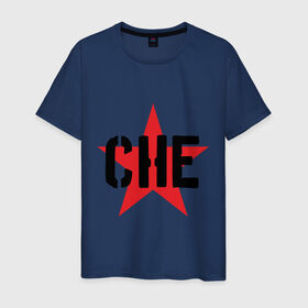 Мужская футболка хлопок с принтом Че Гевара - звезда в Екатеринбурге, 100% хлопок | прямой крой, круглый вырез горловины, длина до линии бедер, слегка спущенное плечо. | che | cuba | guevara | гевара | звезда | куба | че