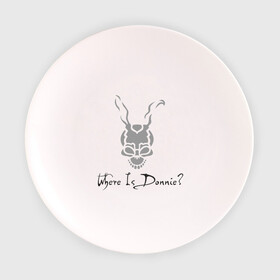 Тарелка 3D с принтом Donnie Darko - Where Is Donnie? в Екатеринбурге, фарфор | диаметр - 210 мм
диаметр для нанесения принта - 120 мм | donnie darko | дони дарко | донни дарко