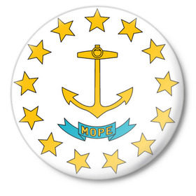 Значок с принтом Якорь в Екатеринбурге,  металл | круглая форма, металлическая застежка в виде булавки | для моряков | звезды | море | морской флот | морякам | плавание | флот | якорь. корабли