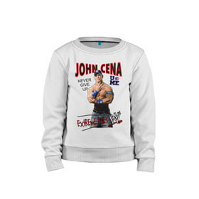 Детский свитшот хлопок с принтом John Cena Extreme Rules в Екатеринбурге, 100% хлопок | круглый вырез горловины, эластичные манжеты, пояс и воротник | Тематика изображения на принте: wwe | бои без правил | джон сина