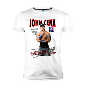 Мужская футболка премиум с принтом John Cena Extreme Rules в Екатеринбурге, 92% хлопок, 8% лайкра | приталенный силуэт, круглый вырез ворота, длина до линии бедра, короткий рукав | wwe | бои без правил | джон сина