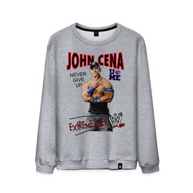 Мужской свитшот хлопок с принтом John Cena Extreme Rules в Екатеринбурге, 100% хлопок |  | Тематика изображения на принте: wwe | бои без правил | джон сина