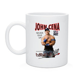 Кружка с принтом John Cena Extreme Rules в Екатеринбурге, керамика | объем — 330 мл, диаметр — 80 мм. Принт наносится на бока кружки, можно сделать два разных изображения | джон сина