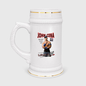 Кружка пивная с принтом John Cena Extreme Rules в Екатеринбурге,  керамика (Материал выдерживает высокую температуру, стоит избегать резкого перепада температур) |  объем 630 мл | Тематика изображения на принте: джон сина