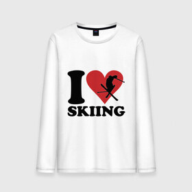 Мужской лонгслив хлопок с принтом I love skiing - Я люблю кататься на лыжах в Екатеринбурге, 100% хлопок |  | i love | love skiing | зима | зимние виды спорта | каткться | лыжи | лыжник | люблю лыжи