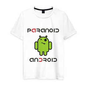 Мужская футболка хлопок с принтом Paranoid android в Екатеринбурге, 100% хлопок | прямой крой, круглый вырез горловины, длина до линии бедер, слегка спущенное плечо. | Тематика изображения на принте: paranoid android | админу | андроид | параноик | прикольные