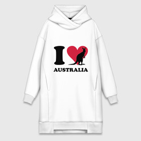 Платье-худи хлопок с принтом I love Australia в Екатеринбурге,  |  | i love | i love australia | кенгуру | я люблю | я люблю австралию