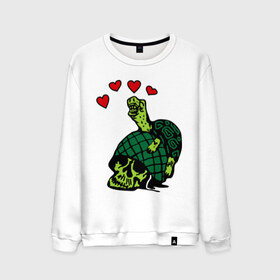 Мужской свитшот хлопок с принтом Turtle `s Love в Екатеринбурге, 100% хлопок |  | turtles love | каска | любовь | черепаха | черепашка | черепашки