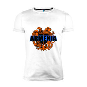 Мужская футболка премиум с принтом Армения в Екатеринбурге, 92% хлопок, 8% лайкра | приталенный силуэт, круглый вырез ворота, длина до линии бедра, короткий рукав | armenia | армянин | герб армении