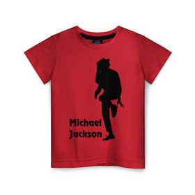 Детская футболка хлопок с принтом Michael Jackson (15) в Екатеринбурге, 100% хлопок | круглый вырез горловины, полуприлегающий силуэт, длина до линии бедер | Тематика изображения на принте: michael jackson | pop | король | легенда | майкл джексон | поп | силуэт