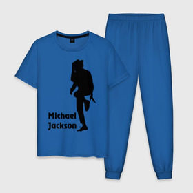 Мужская пижама хлопок с принтом Michael Jackson (15) в Екатеринбурге, 100% хлопок | брюки и футболка прямого кроя, без карманов, на брюках мягкая резинка на поясе и по низу штанин
 | Тематика изображения на принте: michael jackson | pop | король | легенда | майкл джексон | поп | силуэт