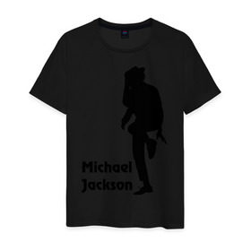 Мужская футболка хлопок с принтом Michael Jackson (15) в Екатеринбурге, 100% хлопок | прямой крой, круглый вырез горловины, длина до линии бедер, слегка спущенное плечо. | Тематика изображения на принте: michael jackson | pop | король | легенда | майкл джексон | поп | силуэт