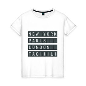 Женская футболка хлопок с принтом New York - Тагил в Екатеринбурге, 100% хлопок | прямой крой, круглый вырез горловины, длина до линии бедер, слегка спущенное плечо | tnt | наша russia | наша раша | тагил | тнт