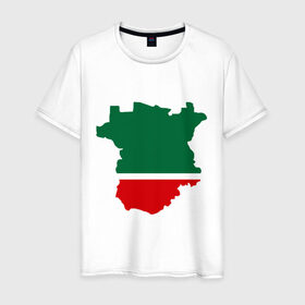 Мужская футболка хлопок с принтом Чечня (Chechnya) в Екатеринбурге, 100% хлопок | прямой крой, круглый вырез горловины, длина до линии бедер, слегка спущенное плечо. | кавказ | карта | чеченец | чеченский | чеченцы | чечня | чичня