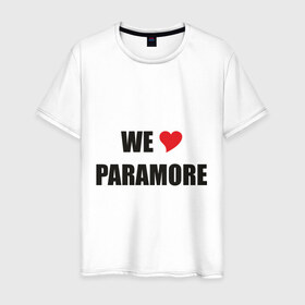 Мужская футболка хлопок с принтом Paramore в Екатеринбурге, 100% хлопок | прямой крой, круглый вырез горловины, длина до линии бедер, слегка спущенное плечо. | paramore | rock | we love | параморе | рок | сердце