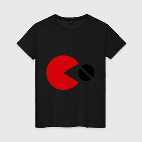 Женская футболка хлопок с принтом Pacman (2) в Екатеринбурге, 100% хлопок | прямой крой, круглый вырез горловины, длина до линии бедер, слегка спущенное плечо | pack man | packman | денди | игры на денди | пакман
