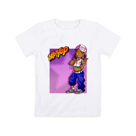 Детская футболка хлопок с принтом Hip Hop Girl (5) в Екатеринбурге, 100% хлопок | круглый вырез горловины, полуприлегающий силуэт, длина до линии бедер | 
