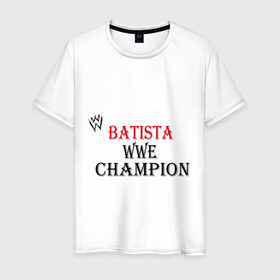 Мужская футболка хлопок с принтом WWE Batista в Екатеринбурге, 100% хлопок | прямой крой, круглый вырез горловины, длина до линии бедер, слегка спущенное плечо. | batista | m 1 | m1 | wwe | wwe raw | батишта | бои без правил | м 1 | м1 | реслинг | рестлинг