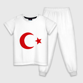 Детская пижама хлопок с принтом Турция в Екатеринбурге, 100% хлопок |  брюки и футболка прямого кроя, без карманов, на брюках мягкая резинка на поясе и по низу штанин
 | Тематика изображения на принте: turkey | полумесяц | турция | флаги