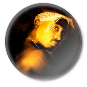 Значок с принтом Tupac в Екатеринбурге,  металл | круглая форма, металлическая застежка в виде булавки | 2pac | gangsta | gansta | hip | hip hop | hop | rap | рэп | рэпчина | тупак | хип | хип хоп | хипхоп | хоп