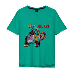 Мужская футболка хлопок Oversize с принтом Phuket (4) в Екатеринбурге, 100% хлопок | свободный крой, круглый ворот, “спинка” длиннее передней части | слон