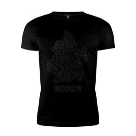Мужская футболка премиум с принтом Brooklyn в Екатеринбурге, 92% хлопок, 8% лайкра | приталенный силуэт, круглый вырез ворота, длина до линии бедра, короткий рукав | gangsta | gansta | hip | hip hop | hop | rap | бруклин | рэп | хип | хип хоп | хипхоп | хоп