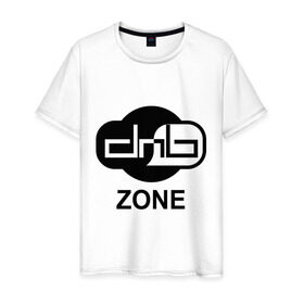 Мужская футболка хлопок с принтом DNB zone в Екатеринбурге, 100% хлопок | прямой крой, круглый вырез горловины, длина до линии бедер, слегка спущенное плечо. | dnb | zone | бас | драм