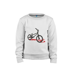 Детский свитшот хлопок с принтом BMX 1 в Екатеринбурге, 100% хлопок | круглый вырез горловины, эластичные манжеты, пояс и воротник | bmx | велик | вело | велогонки | велорейсинг | велосипед | спортивный велосипед | фрирайд | эктрим