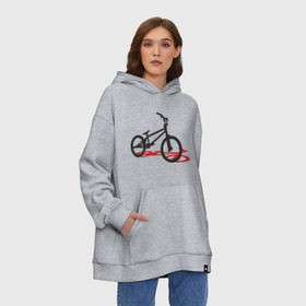 Худи SuperOversize хлопок с принтом BMX 1 в Екатеринбурге, 70% хлопок, 30% полиэстер, мягкий начес внутри | карман-кенгуру, эластичная резинка на манжетах и по нижней кромке, двухслойный капюшон
 | bmx | велик | вело | велогонки | велорейсинг | велосипед | спортивный велосипед | фрирайд | эктрим