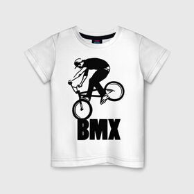 Детская футболка хлопок с принтом BMX 3 в Екатеринбурге, 100% хлопок | круглый вырез горловины, полуприлегающий силуэт, длина до линии бедер | bmx | free style | бмэкс | велик | вело | велосипедист | фристайл | экстрим | экстримальный