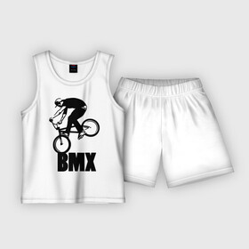 Детская пижама с шортами хлопок с принтом BMX 3 в Екатеринбурге,  |  | bmx | free style | бмэкс | велик | вело | велосипедист | фристайл | экстрим | экстримальный