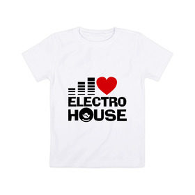 Детская футболка хлопок с принтом Electro house love в Екатеринбурге, 100% хлопок | круглый вырез горловины, полуприлегающий силуэт, длина до линии бедер | эквалайзер